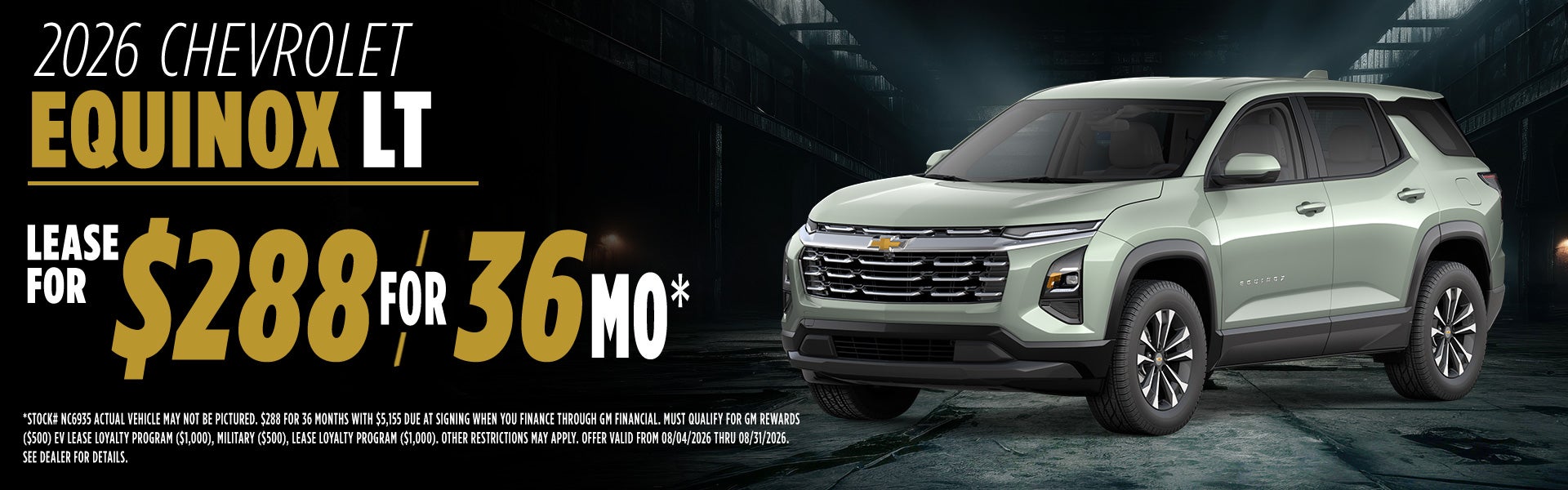 2026 Chevrolet Equinox Lease for $288 for 36 Months