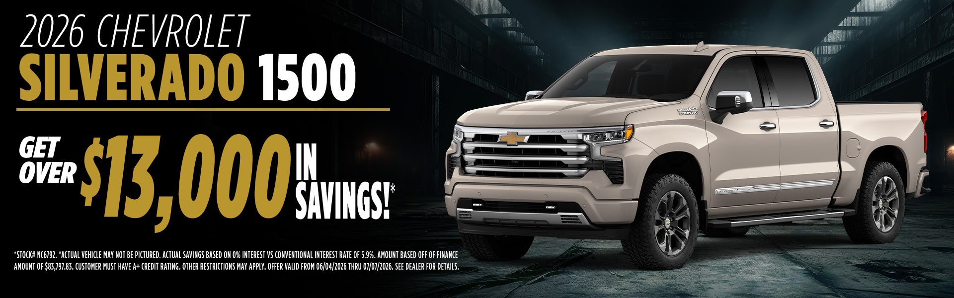 Get up to $13k off MSRP on the. 2026 Silverado 1500