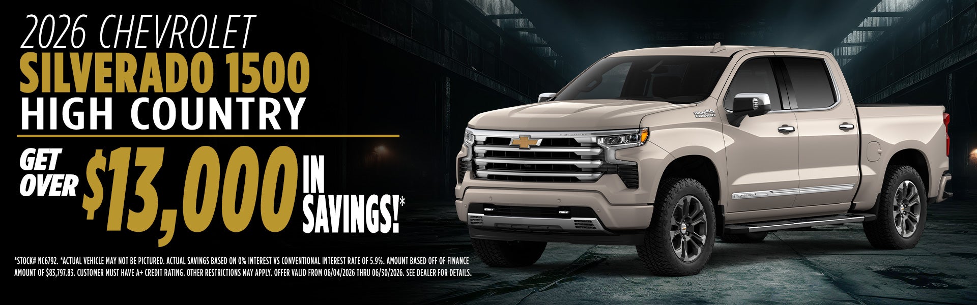 Get Over $13,000 in Savings on a 26 Silverado High Country